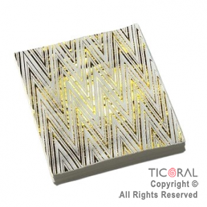 SERVILLETA TRIANGULOS CHEVRON STAMPING ORO GM 33X33  X 12